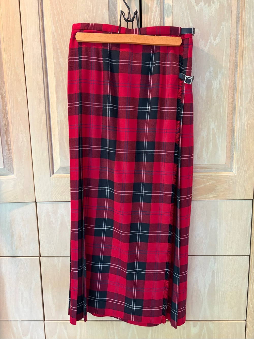 NWT Talbots Red Tartan Plaid Wrap Skirt
